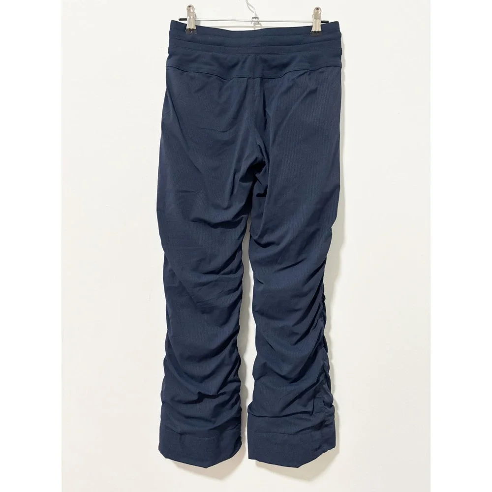Ivivva Rhythmic Live to Dance Ruched Pants Girls 12 Navy Blue Drawstring Pockets